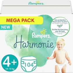 Pampers Harmonie Luiers - Maat 4+ (10-15kg) - 104 Luiers - Mega Pack