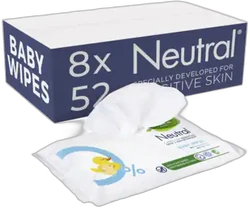 Neutral 0% Baby Wipes Parfumvrij 8 x 52 stuks
