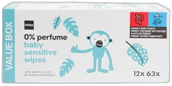 HEMA lotion babydoekjes sensitive voordeelverpakking 12x63 van 756 doekjes