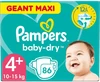 Pampers Baby-Dry Luiers Maat 4+ 10KG-15KG 86 stuks Pampers Baby-Dry Luiers Maat 4+ 10KG-15KG 86 stuks