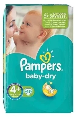 Pampers-Baby-Dry-maat-4-45-luiers Pampers-Baby-Dry-maat-4-45-luiers