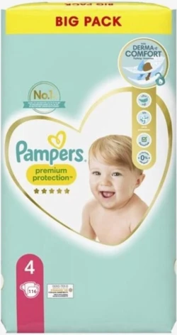 Pampers - Premium Protection - maat 4 (9-14 kg) - 116 stuks