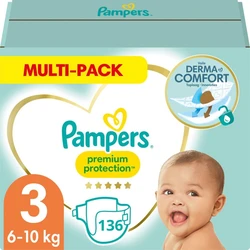 Pampers Premium Protection - Maat 3 (6kg - 10kg) - 136 Luiers - Maandbox