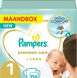 Pampers Premium Care Maat 1 Luiers - 156 Luiers Maandbox