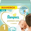 Pampers Premium Care Maat 1 Luiers - 156 Luiers Maandbox