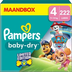 Pampers Baby-Dry Paw Patrol - maat 4 (9-14kg) - 222 Luiers - Maandbox
