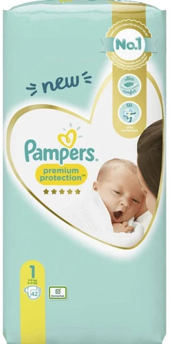 Pampers Premium Protection luiers - Maat 1 - 42 luiers Pampers Premium Protection luiers - Maat 1 - 42 luiers