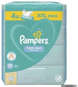 Pampers Fresh Clean Babydoekjes 4-pak - 4 x 80