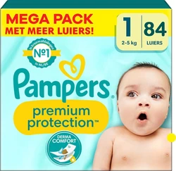 Pampers - Premium Protection - Maat 1 - Megapack - 84 stuks - 2/5KG Pampers - Premium Protection - Maat 1 - Megapack - 84 stuks - 2/5KG