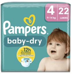 Pampers Baby-Dry Luiers Maat 4 9-14 KG 22 Stuks