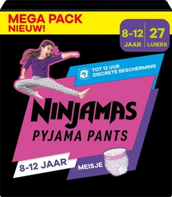 Pampers Ninjamas Pyama Pants Meisje maat 8 (8-12 jaar) - 27 luierbroekjes