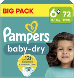 Pampers - Baby Dry - Maat 6+ - Big Pack - 72 luiers Pampers - Baby Dry - Maat 6+ - Big Pack - 72 luiers