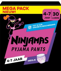 Pampers Ninjamas Pyama Pants Meisje maat 7 (4 tot 7 jaar) 30 luier