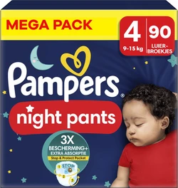 Pampers - Night Pants - Maat 4 - Mega Pack - 90 stuks Pampers - Night Pants - Maat 4 - Mega Pack - 90 stuks