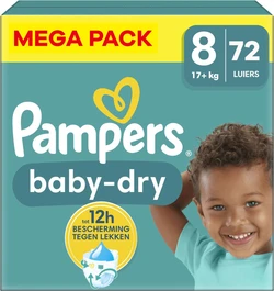 Pampers - Baby Dry - Maat 8 - Mega Pack - 72 luiers Pampers - Baby Dry - Maat 8 - Mega Pack - 72 luiers