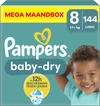 Pampers - Baby Dry - Maat 8 - Mega Maandbox - 144 luiers Pampers - Baby Dry - Maat 8 - Mega Maandbox - 144 luiers