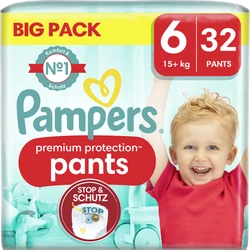 Pampers - Premium Protection Pants - Maat 6 - Big Pack - 32 stuks Pampers - Premium Protection Pants - Maat 6 - Big Pack - 32 stuks