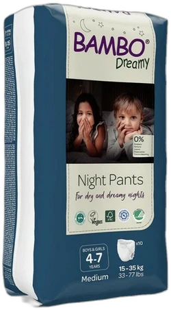 Bambo Nature Dreamy Nachtluierbroekjes 4-7 jaar - 10 luiers Bambo Nature Dreamy Nachtluierbroekjes 4-7 jaar - 10 luiers