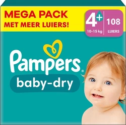 Pampers Baby-Dry maat 4+ - 108 luiers Pampers Baby-Dry maat 4+ - 108 luiers