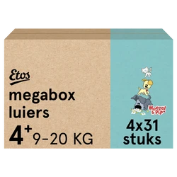 Etos Woezel & Pip Luiers Maxi+ Maat 4+ - 124 luiers Etos Woezel & Pip Luiers Maxi+ Maat 4+ - 124 luiers