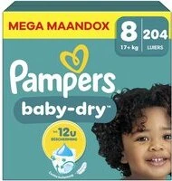 Pampers - Baby Dry - Maat 8 - 204 Stuks Pampers - Baby Dry - Maat 8 - 204 Stuks