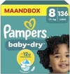 Pampers - Baby Dry - Maat 8 - Maandbox - 136 Stuks Pampers - Baby Dry - Maat 8 - Maandbox - 136 Stuks
