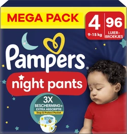 Pampers - Night Pants - Maat 4 - Mega Pack - 96 stuks - 9/15 KG Pampers - Night Pants - Maat 4 - Mega Pack - 96 stuks - 9/15 KG