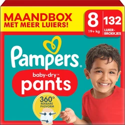 Pampers - Baby Dry Pants - Maat 8 - Maandbox - 132 stuks - 19+ KG