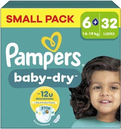 Pampers - Baby Dry - Maat 6+ - Small Pack - 32 Luiers Pampers - Baby Dry - Maat 6+ - Small Pack - 32 Luiers