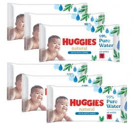 Huggies - Natural 6 x 48 billendoekjes Huggies - Natural 6 x 48 billendoekjes